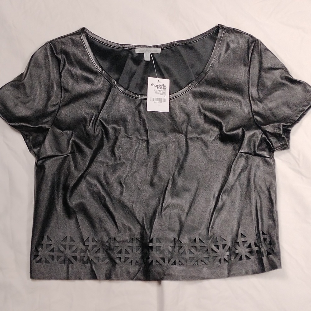 NWT Charlotte Russe women's faux leather large sized top